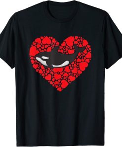 Orca Killer whale Love Valentines day Gift for women kids T-Shirt